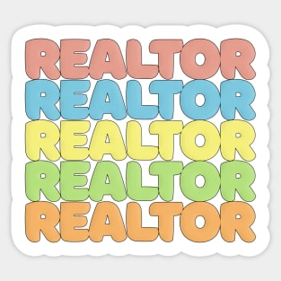 Retro 70s Styled REALTOR Typographic Design Sticker